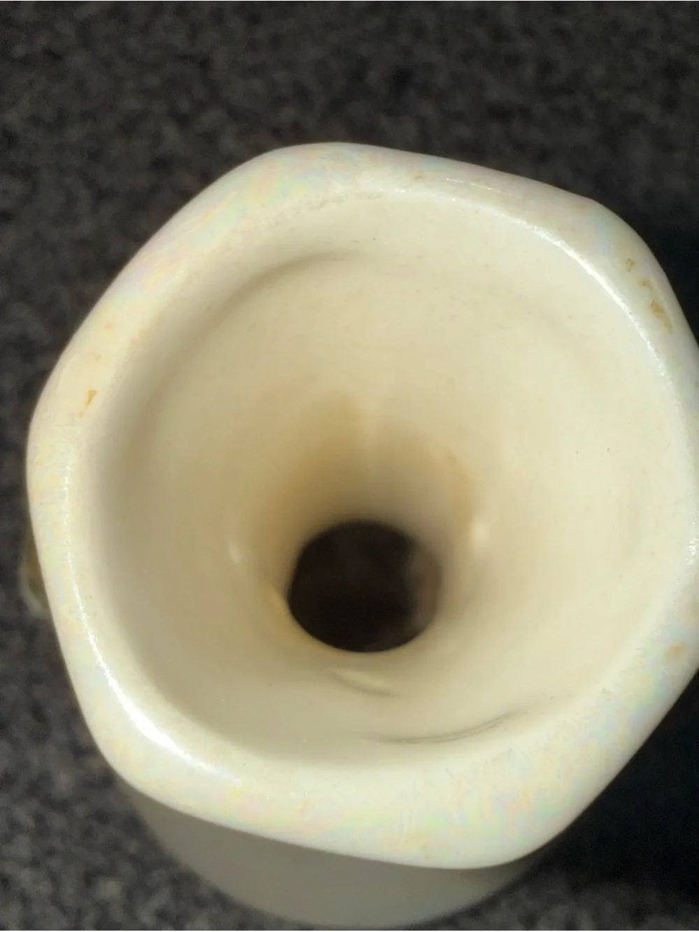 Pioneer Pottery Co. USA Lusterware Pearlized Bud Vase Gold Warranted Handles